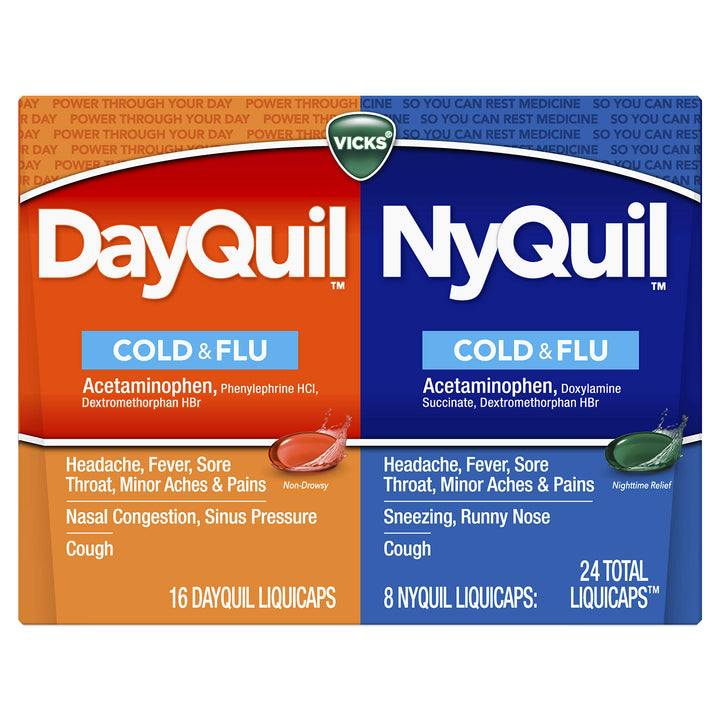 Vicks DayQuil and NyQuil Combo Pack, 24 Count, 16 DayQuil, 8 NyQuil Liquicaps