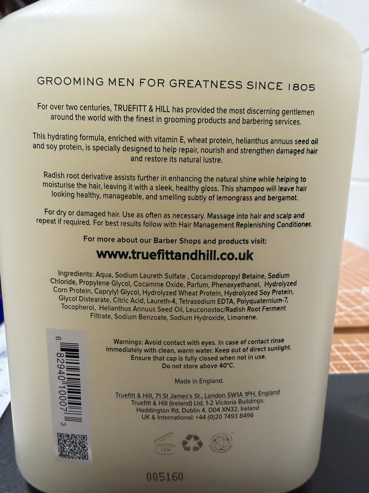 Truefitt & Hill Hair Management Shampoo, 12.3 fl oz
