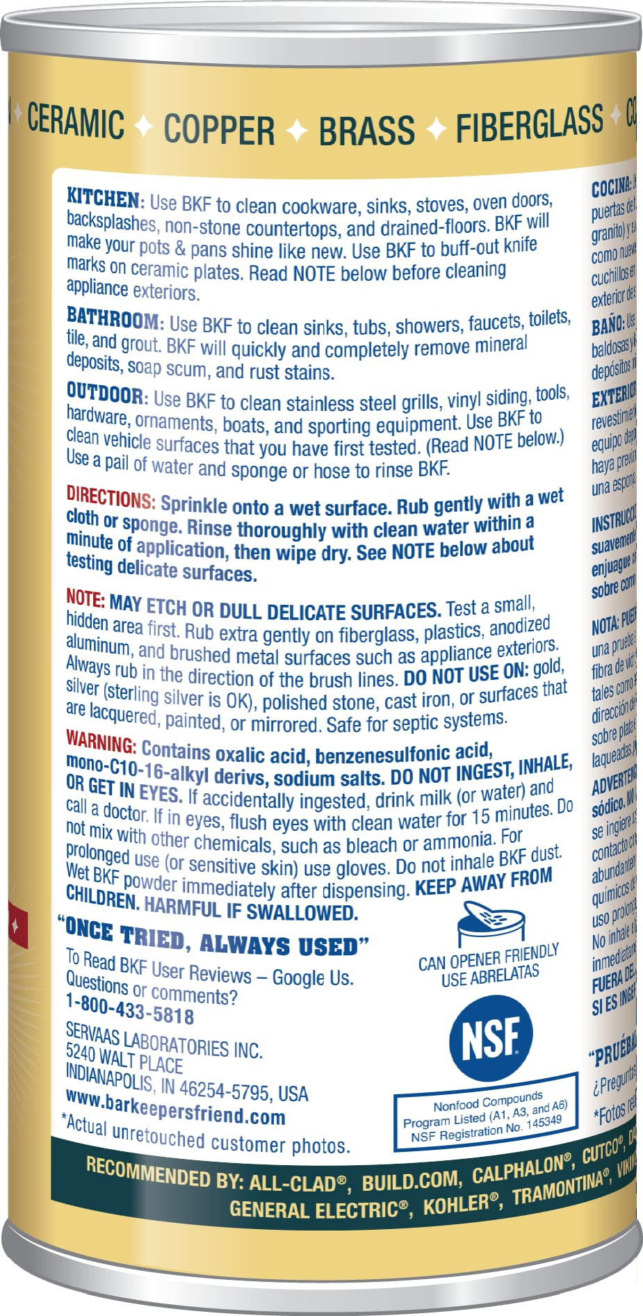 Bar Keepers Friend Cleanser And Powder, 12 oz
