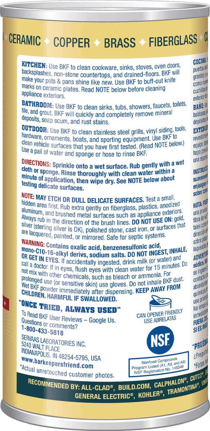 Bar Keepers Friend Cleanser And Powder, 12 oz