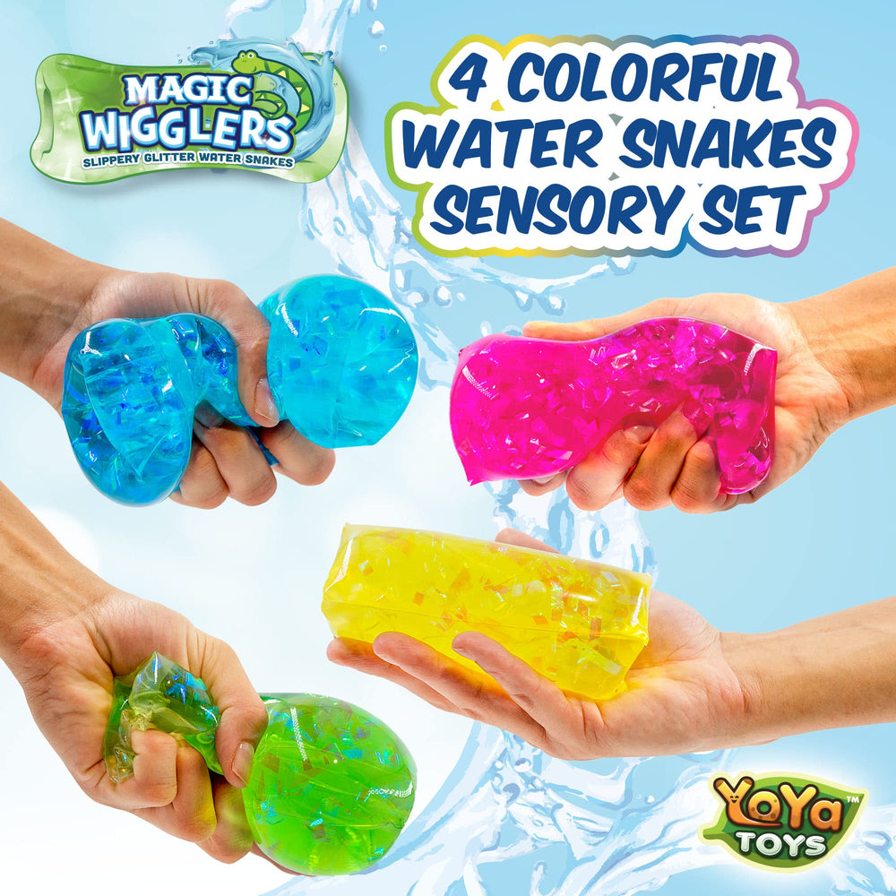 YoYa Toys Magic Wigglers Water Snake Fidget Toy, 4 Count