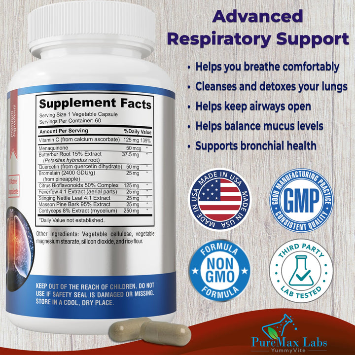 Yummyvite Lung Support Supplement, 60 Count