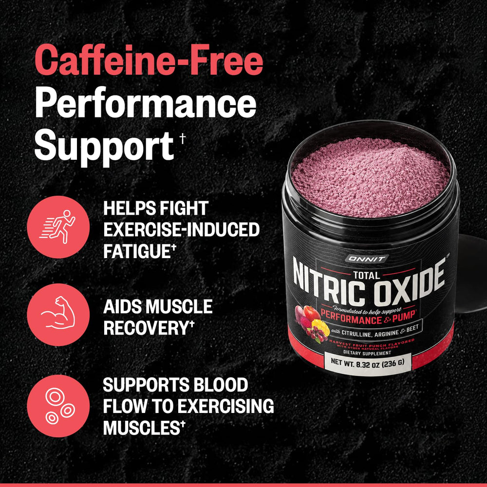 ONNIT Total Nitric Oxide Pre Workout Powder, Harvest Fruit, 20 Servings