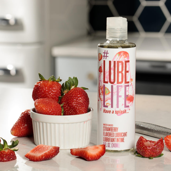 LubeLife Water-Based Lubricant, Strawberry, 8 fl oz