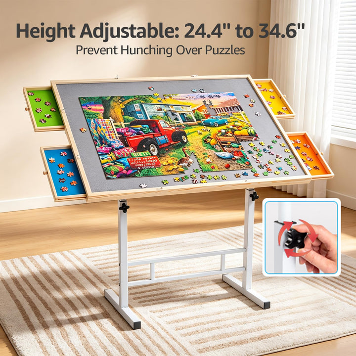 Fanwer Puzzle Table with Legs, 35 x 26 in
