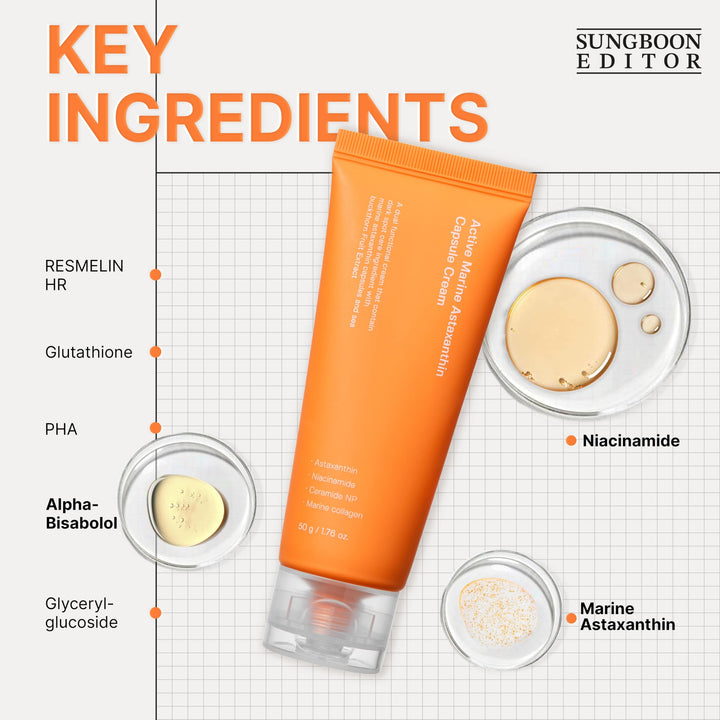 SUNGBOON EDITOR Active Marine Astaxanthin Capsule Cream, 1.69 oz