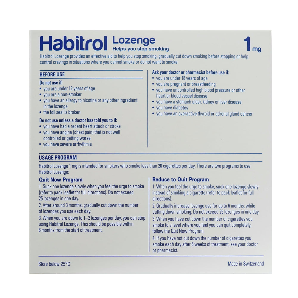 Habitrol Nicotine Lozenge, Mint, 1 mg, 216 Count