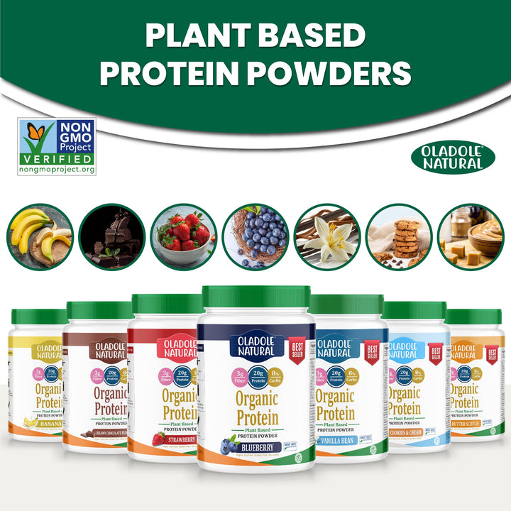 Oladole Natural Plant Based Organic Protein Powder, Vanilla Bean, 1 kg