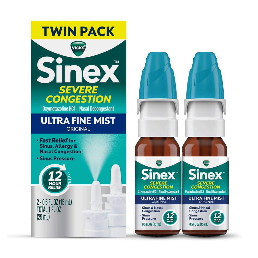 Vicks Sinex Severe Nasal Spray, Original, Twin Pack, 2 Count