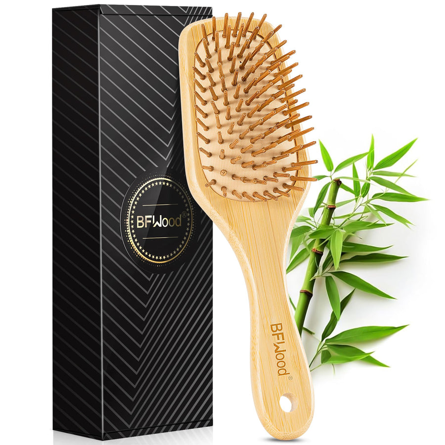 BFWood Paddle Hairbrush, Big Handle