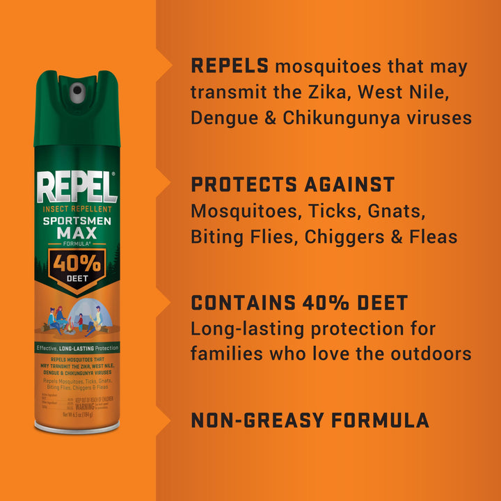 Repel Sportsman Max Insect Repellent, 40% DEET, 6.5 fl oz