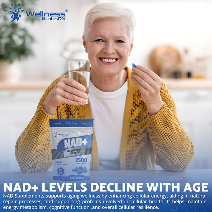 WELLNESS LABSRX NAD+ Supplement Softgels, 2500 mg