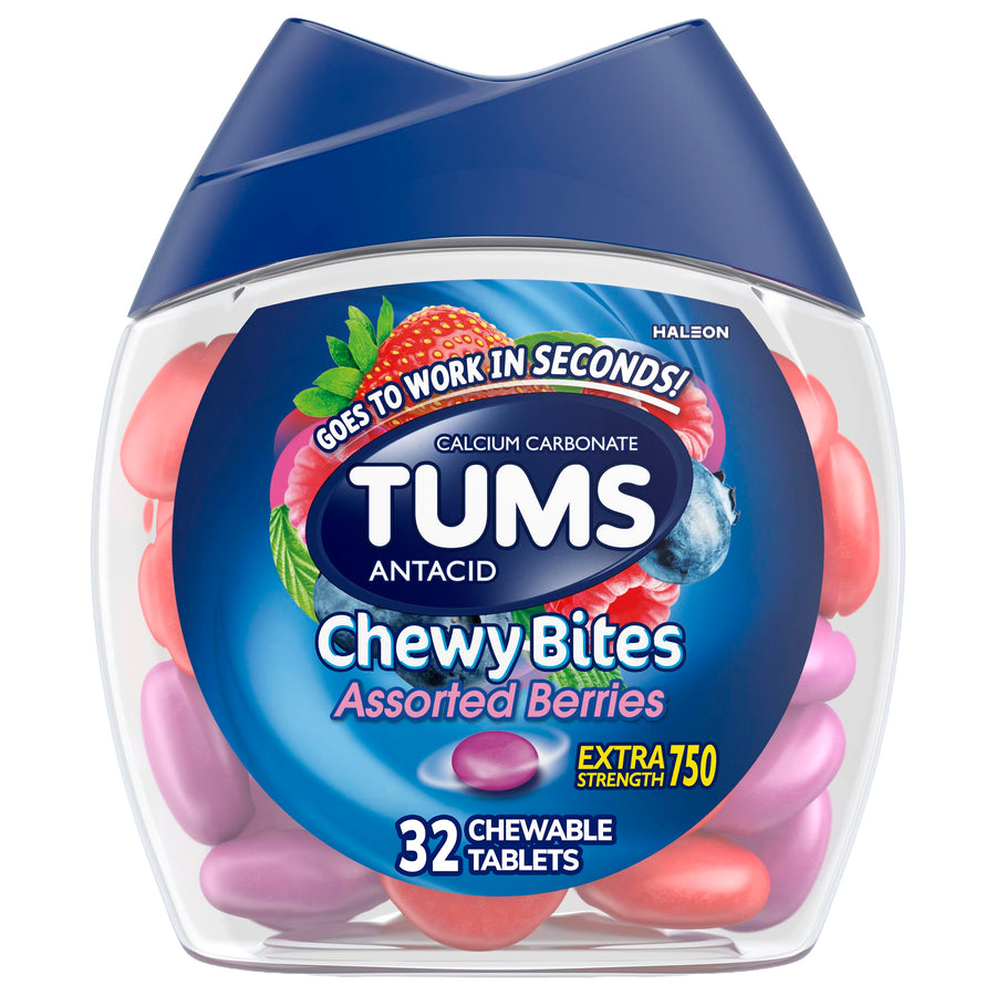 TUMS Chewy Bites Antacid, Assorted Berry