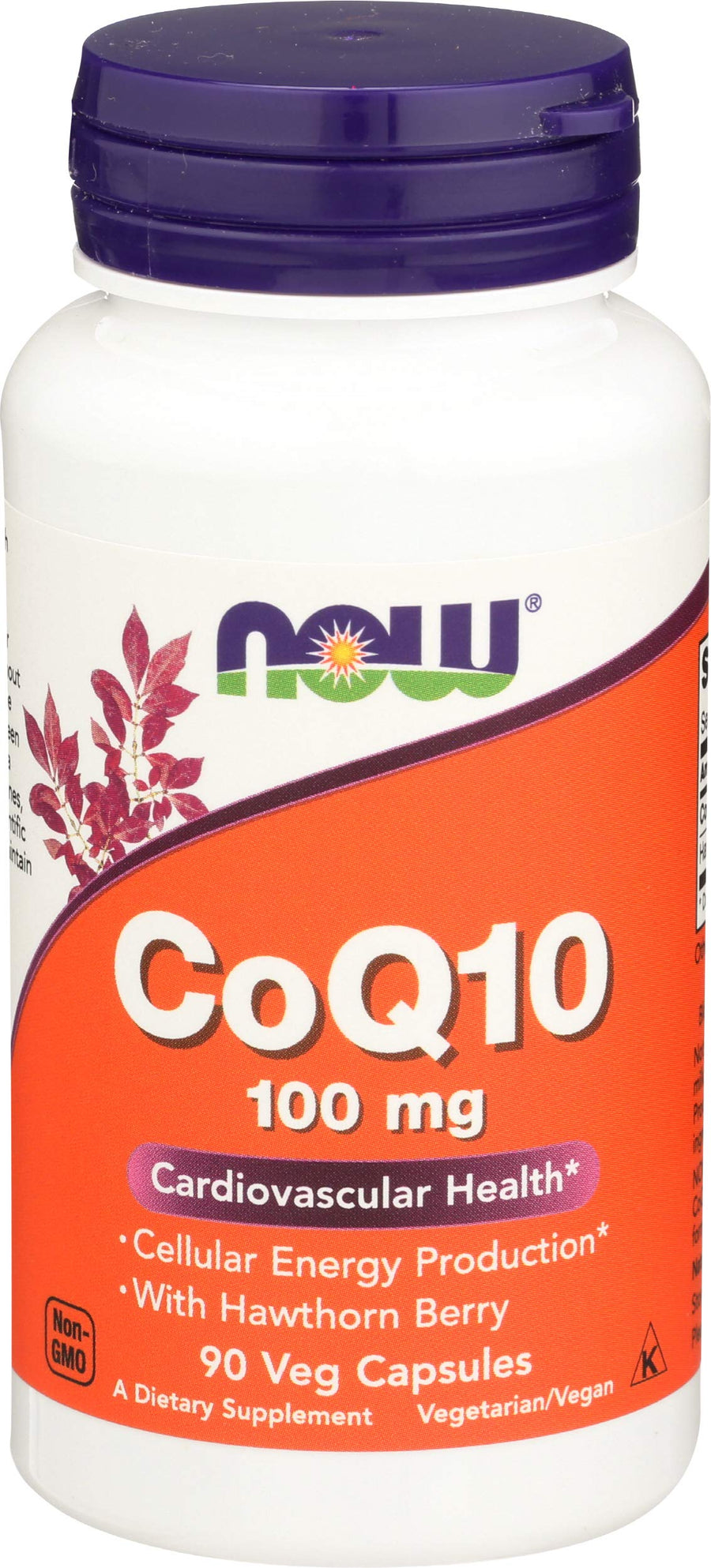 NOW Foods CoQ10 100 mg With Hawthorn Berry, 90 Count