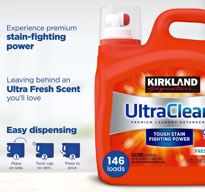 KIRKLAND Ultra Clean Premium Laundry Detergent, 2X Concentrate