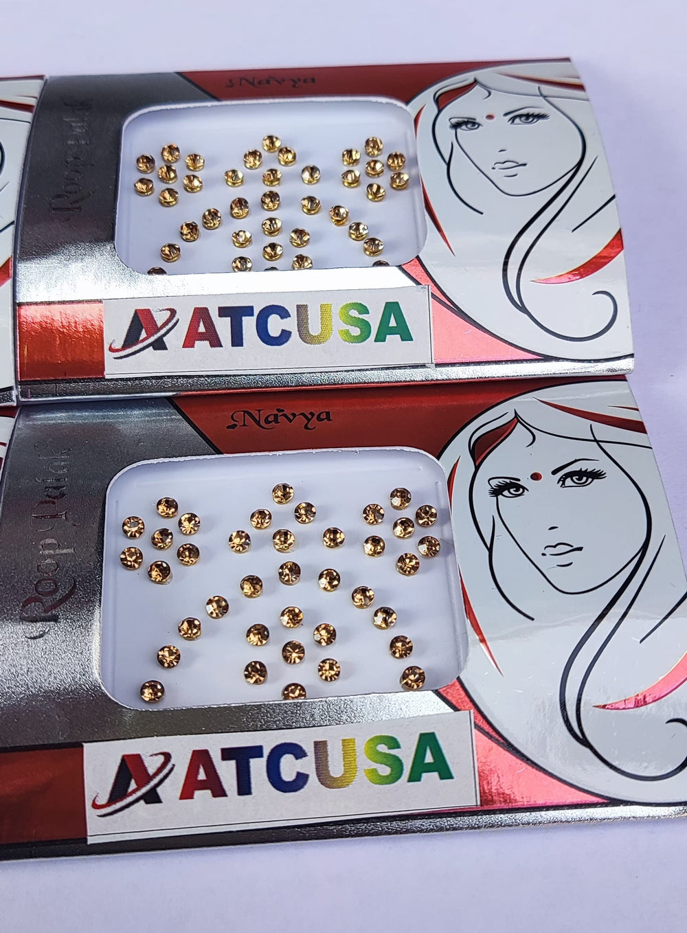 ATCUSA Bindi Dots Nose And Ear Studs, Golden Crystal, 3mm