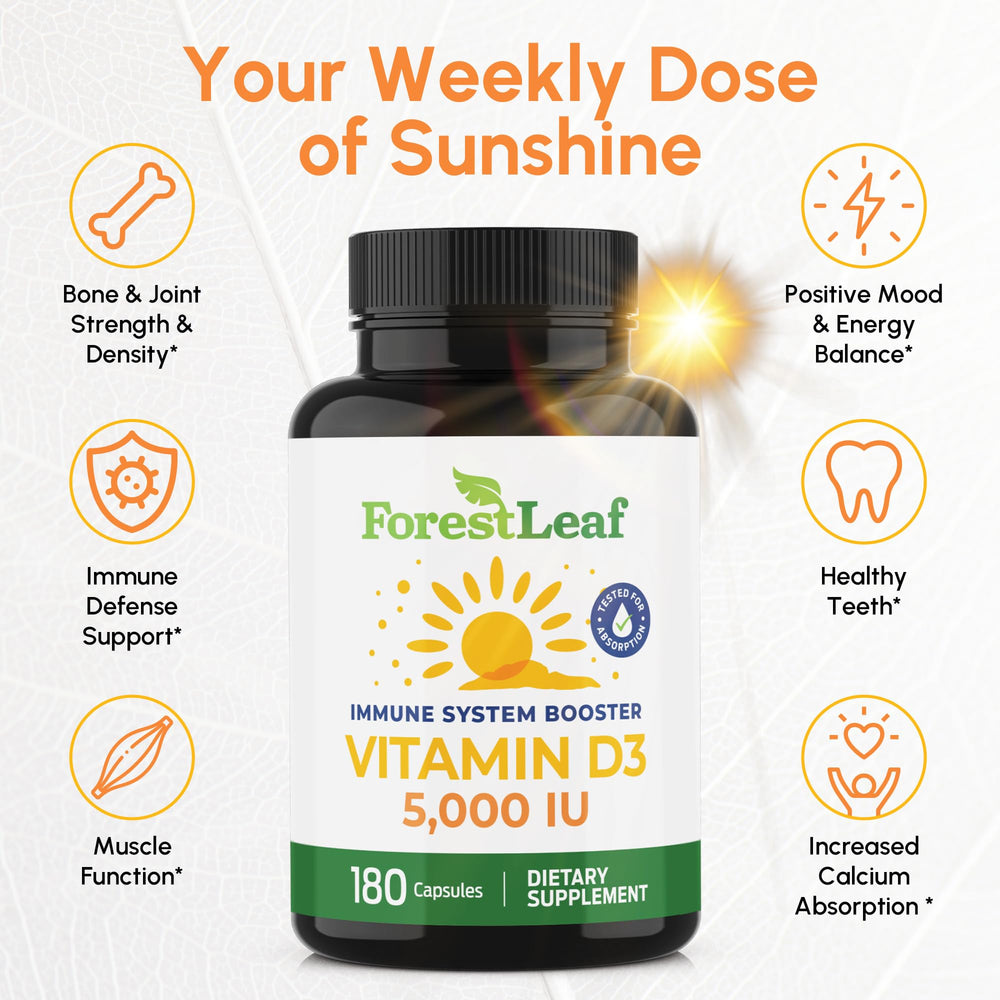 ForestLeaf Vitamin D3, 4000 IU, 180 Count