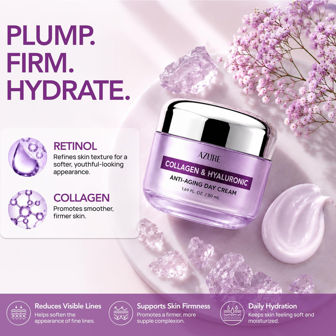 Azure Cosmetics Collagen & Hyaluronic Acid Face Moisturizer, 1.69 oz