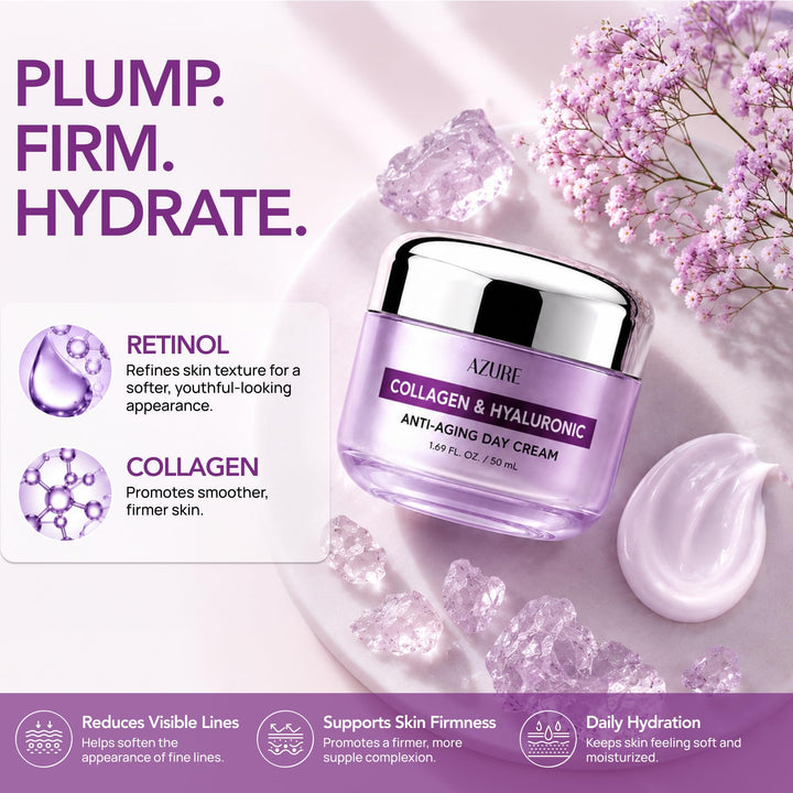 Azure Cosmetics Collagen & Hyaluronic Acid Face Moisturizer, 1.69 oz