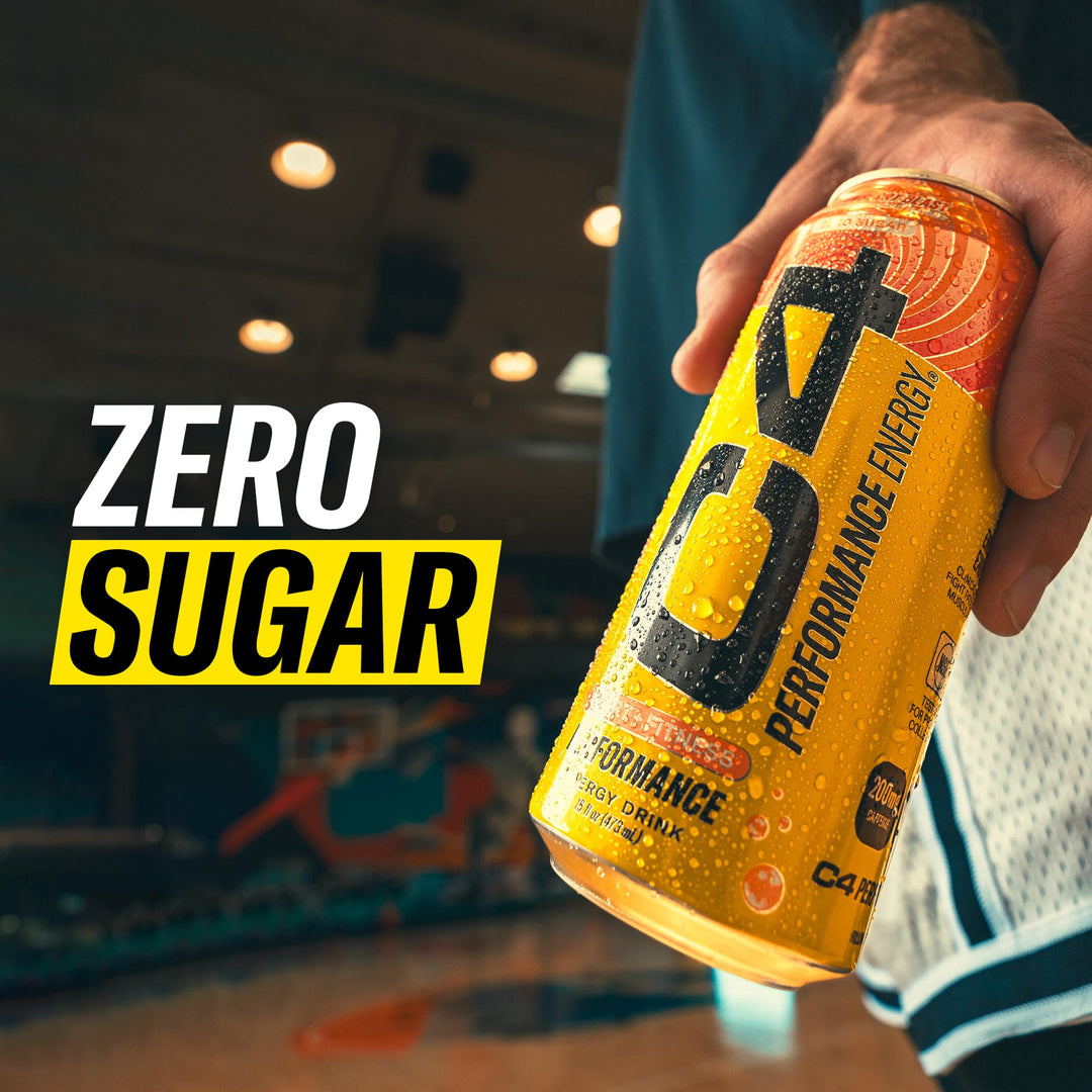 C4 Energy Carbonated Zero Sugar Drink, Arctic Snow Cone, 16 fl oz, Pack of 12