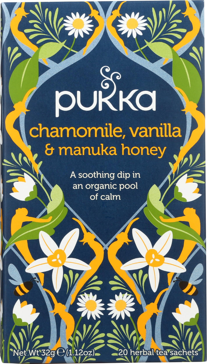 Pukka Calming Chamomile Organic Herbal Tea, Vanilla & Manuka Honey, 20 Count