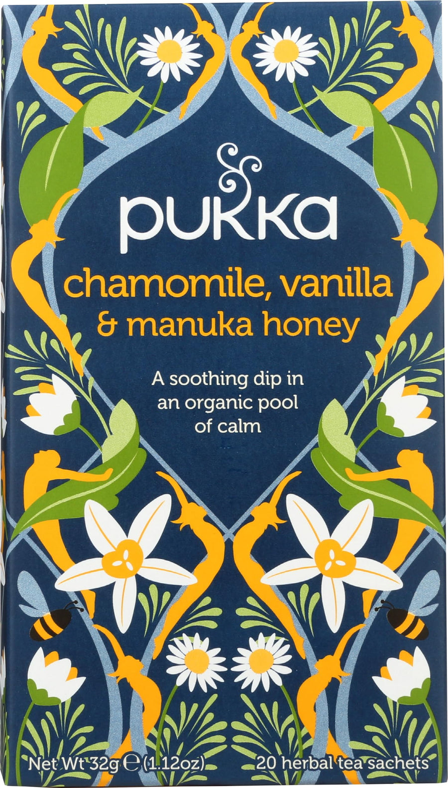 Pukka Calming Chamomile Organic Herbal Tea, Vanilla & Manuka Honey, 20 Count