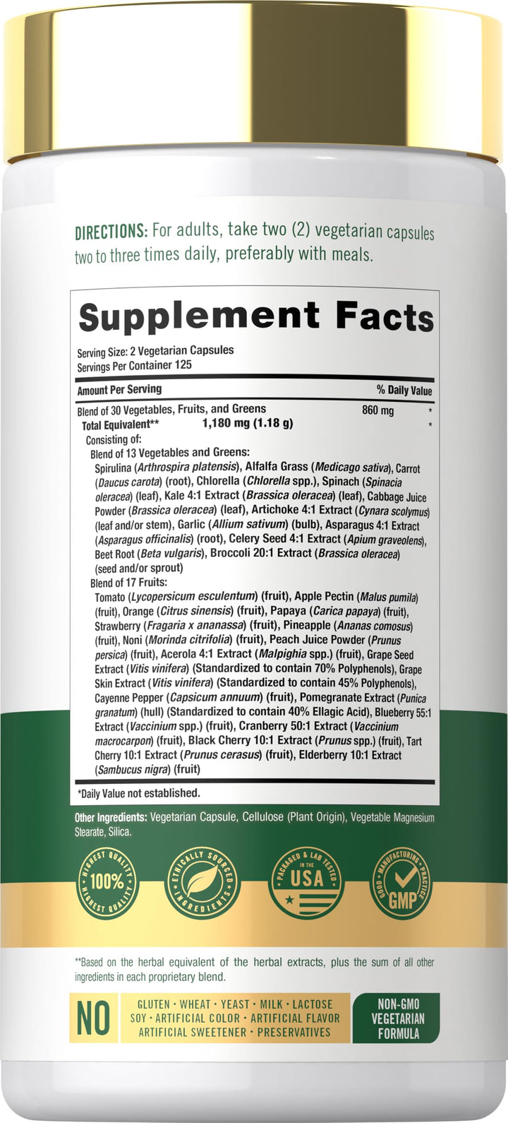 Carlyle Fruits and Veggies Supplement, 250 Count