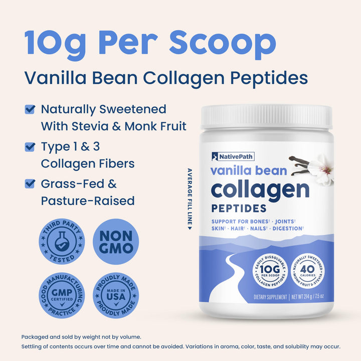 NativePath Collagen Peptides Powder, Unflavored, 1 lb