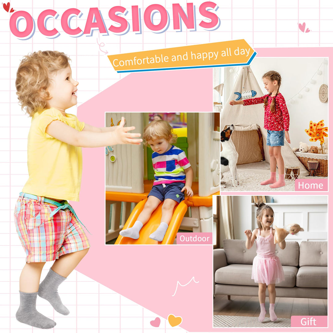 Tphon Kids Non Slip Grip Socks, 12 Count