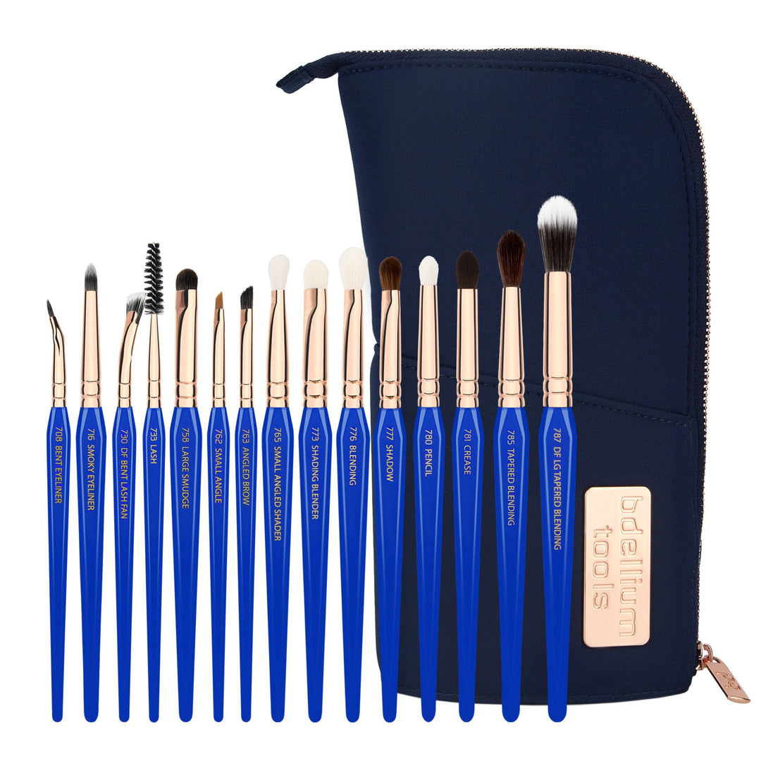 Bdellium Tools Golden Triangle Complete Makeup Brush Set, Eyes Only, 15 Count
