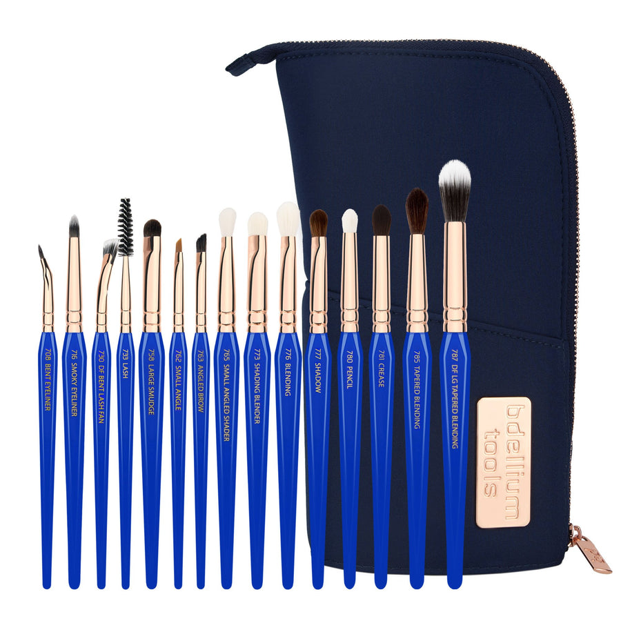 Bdellium Tools Golden Triangle Complete Makeup Brush Set, Eyes Only, 15 Count