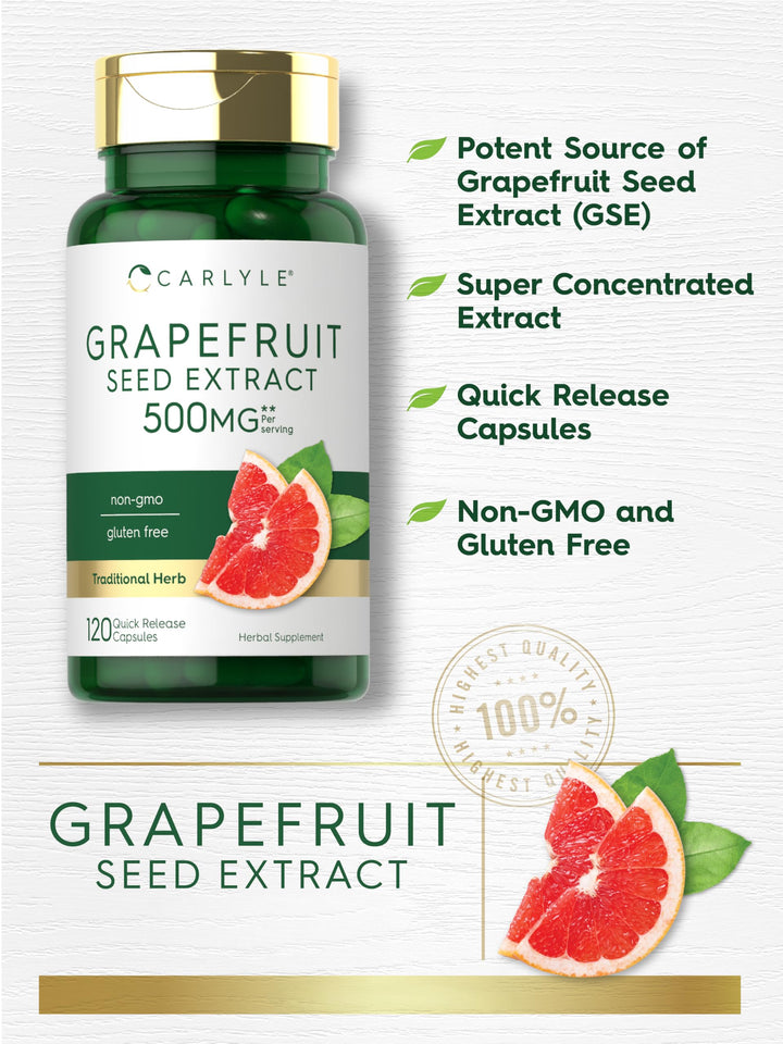Carlyle Grapefruit Seed Extract, 500 mg, 120 Count