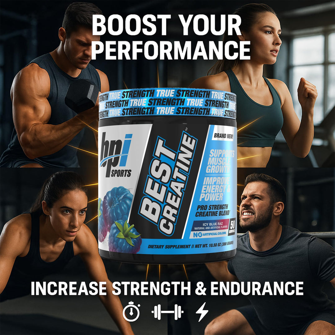 BPI Sports Best Creatine, Icy Blue Raz, 50 Servings