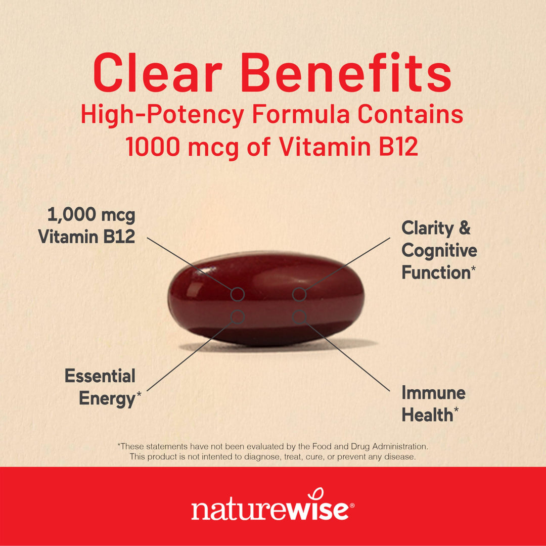 NatureWise Vitamin B12 Supplement, 1000 mcg, 150 Count