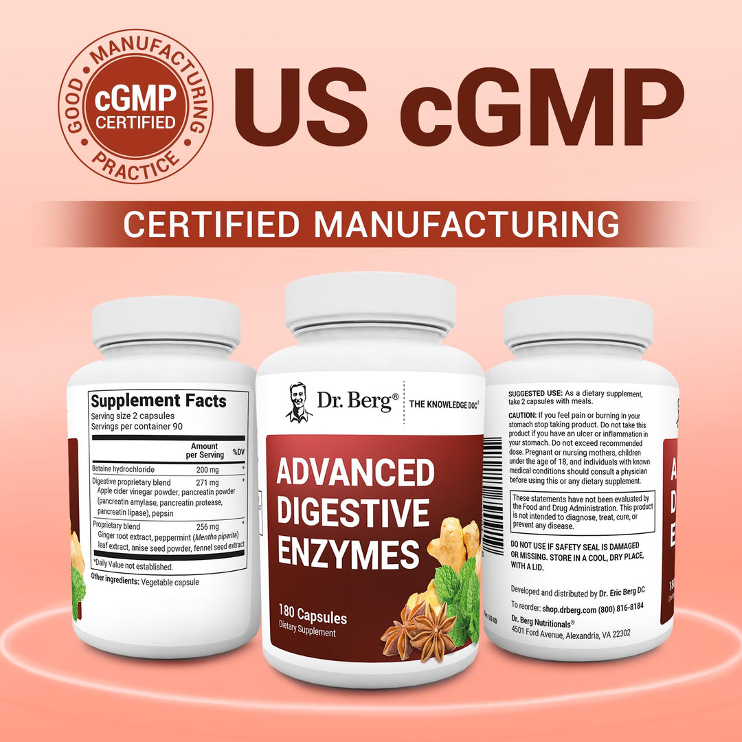 Dr. Berg Nutritionals Advanced Digestive Enzymes, Apple Cider Vinegar