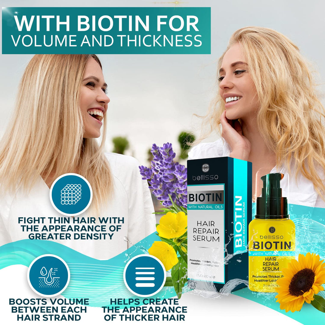 BELLISSO Biotin Hair Serum, Natural Oil
