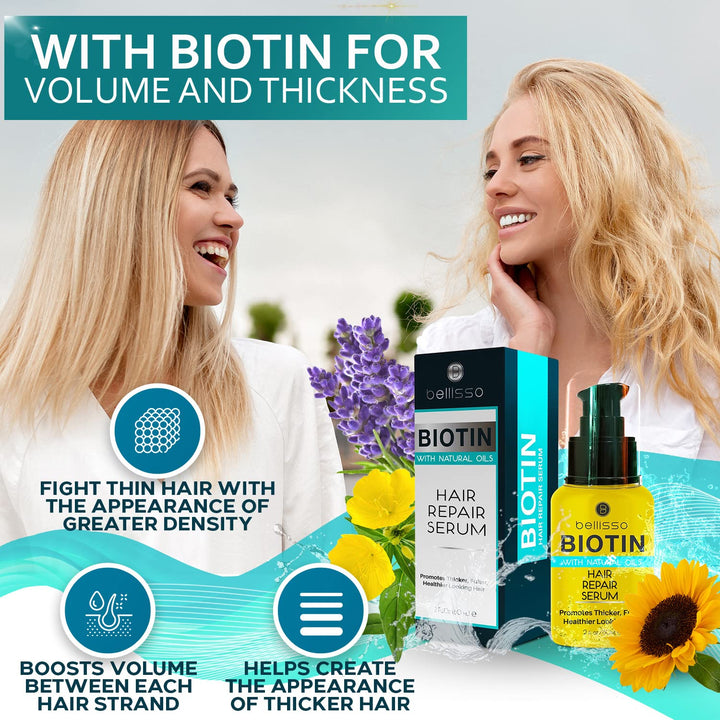 BELLISSO Biotin Hair Serum, Natural Oil