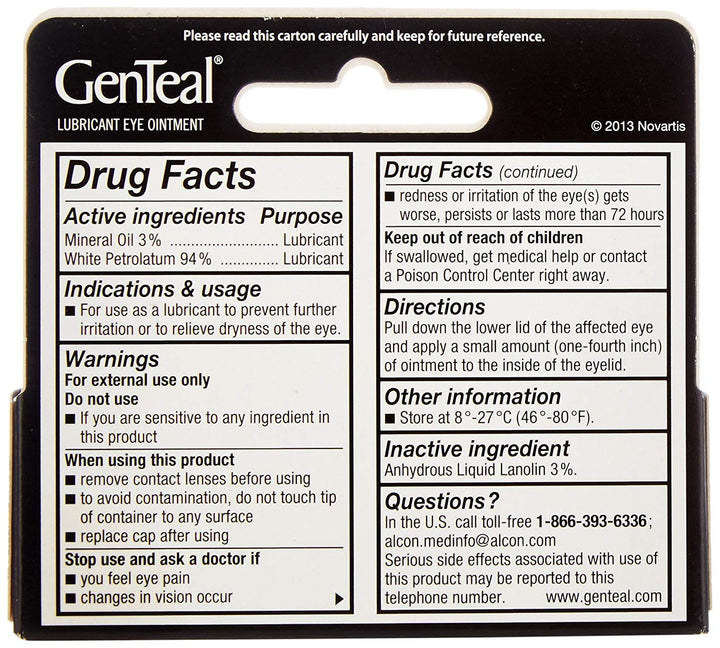 Genteal Tears Night-Time Ointment, 3.5 g