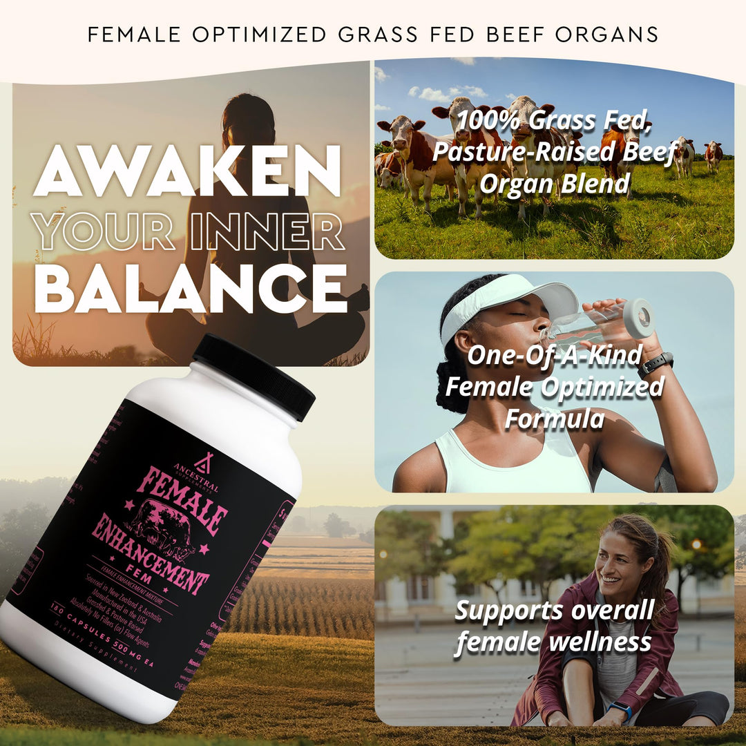 Ancestral Supplements Grass Fed Female Liver, 500 mg, 180 Count