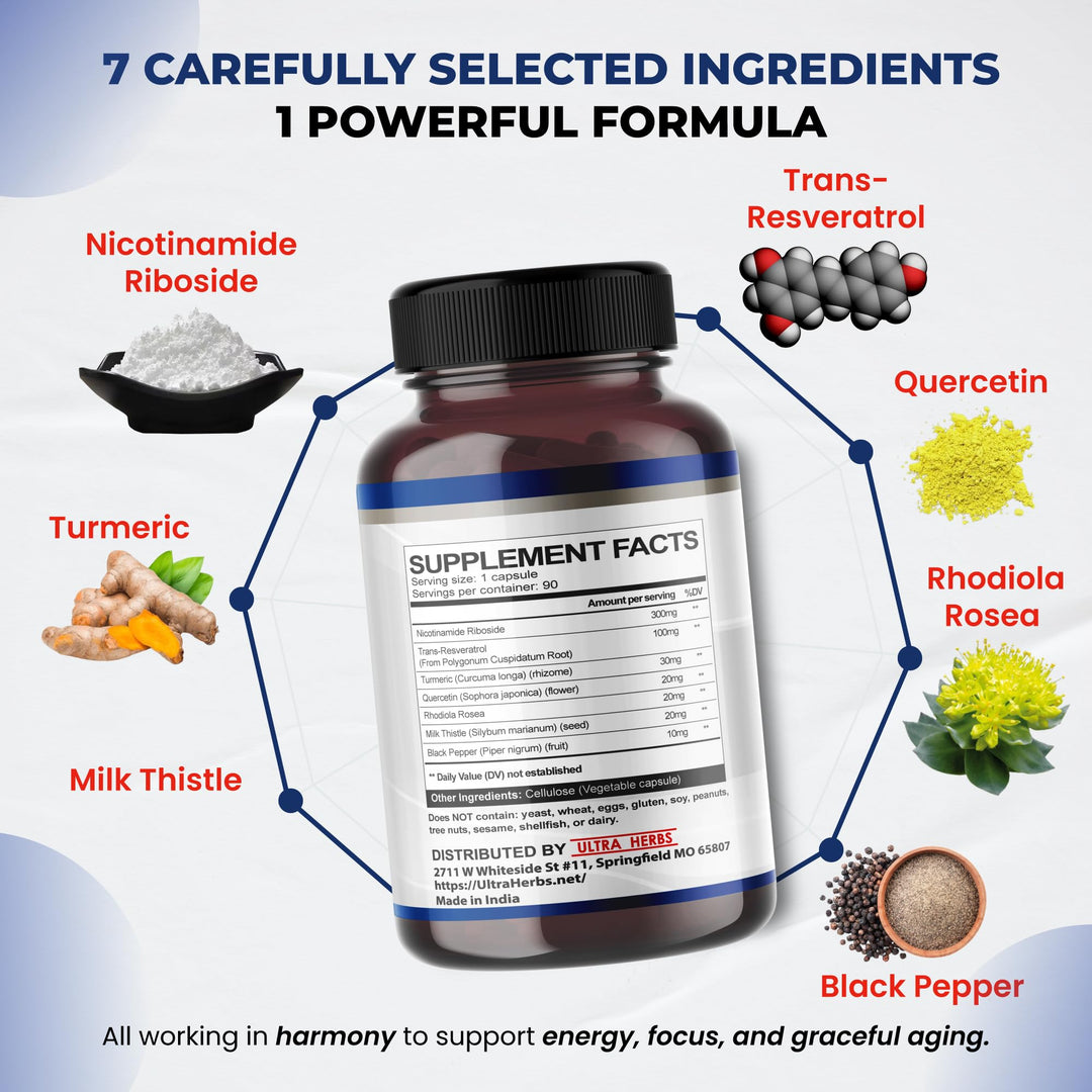 ULTRA HERBS NAD+ Supplement, 90 Count
