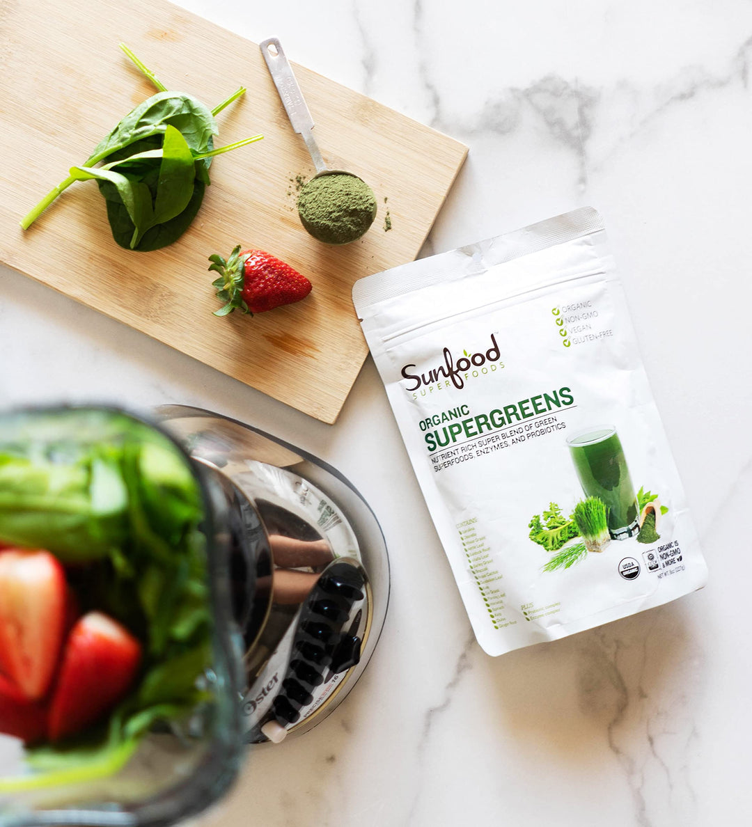 Sunfood SUPER FOODS Supergreens Organic, 8 oz