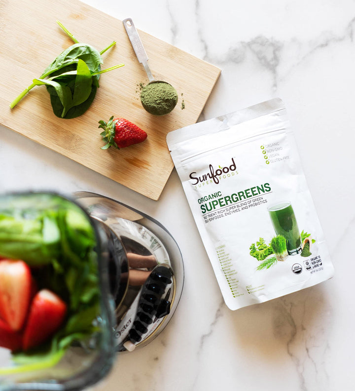 Sunfood SUPER FOODS Supergreens Organic, 8 oz