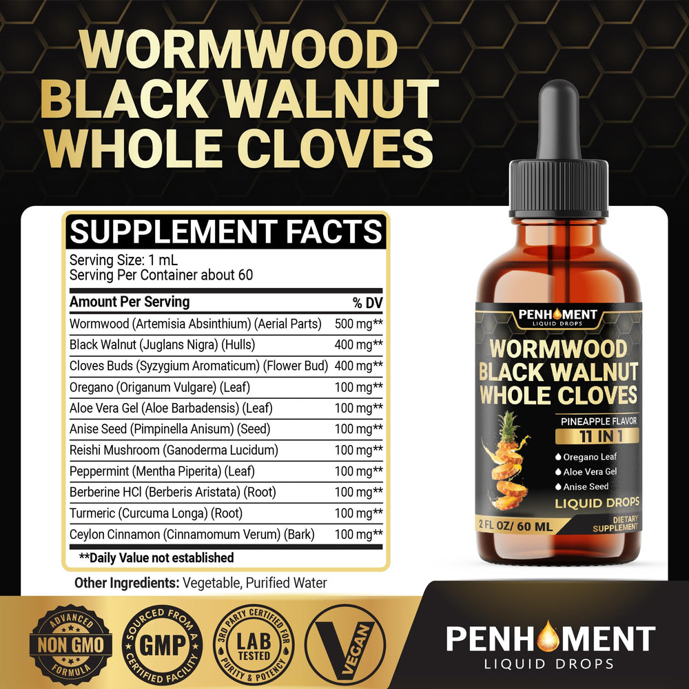 Penhoment Liquid Wormwood Drops, Pineapple Flavor, 2 fl oz