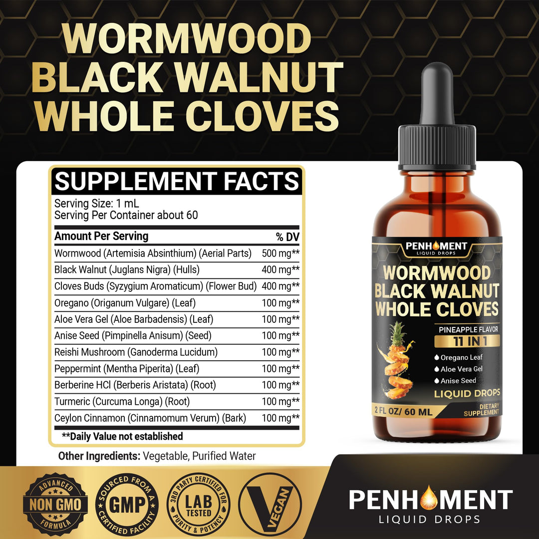 Penhoment Liquid Wormwood Drops, Pineapple Flavor, 2 fl oz