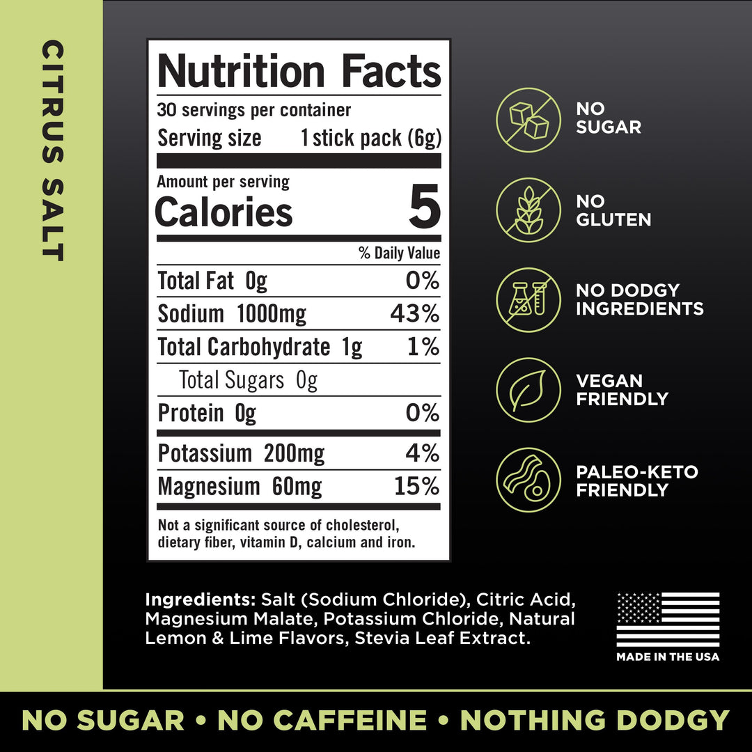 Drink LMNT Electrolytes, Citrus Salt, 30 Count