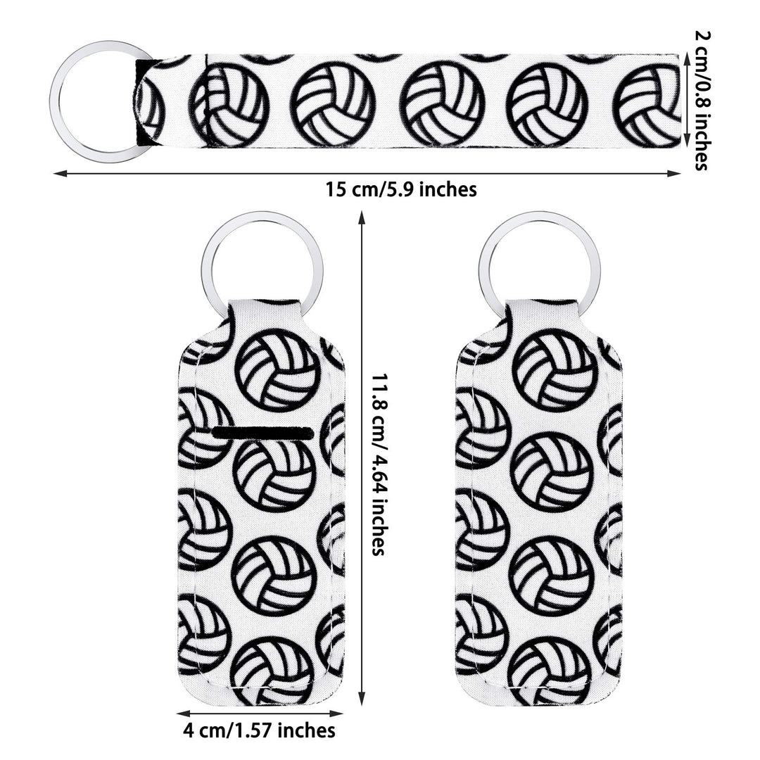Patelai Volleyball Lipstick Holder Keychain Set, White, 20 Count