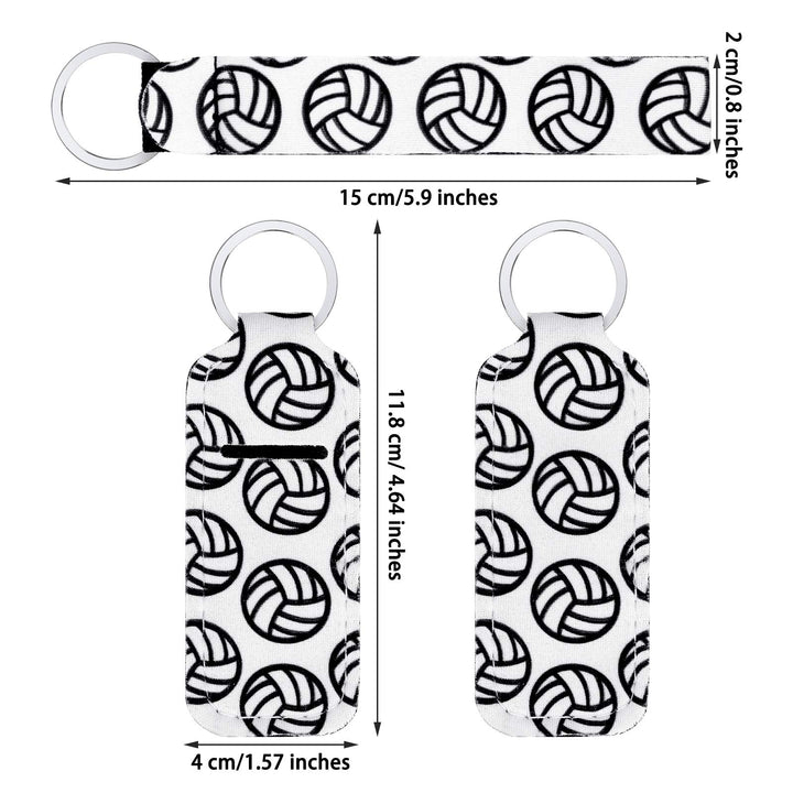 Patelai Volleyball Lipstick Holder Keychain Set, White, 20 Count