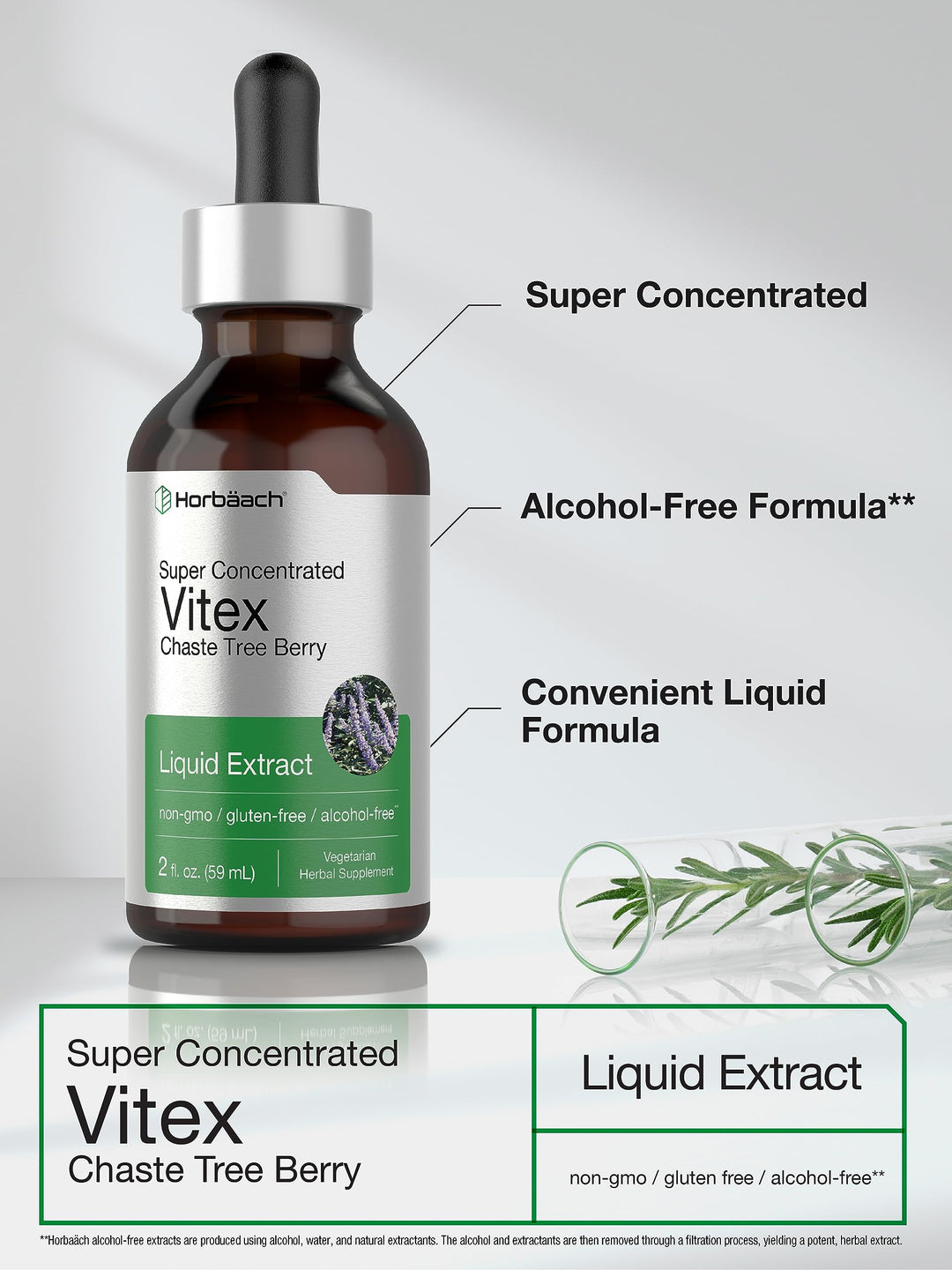 Horbäach Vitex Berry Chasteberry Extract, Alcohol Free, 2 fl oz