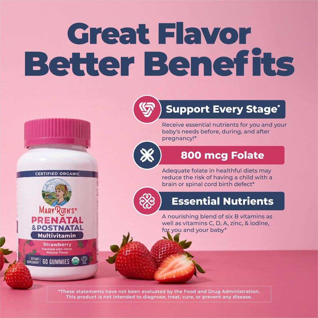 MARYRUTH'S Prenatal Gummies, Organic, 30 Count
