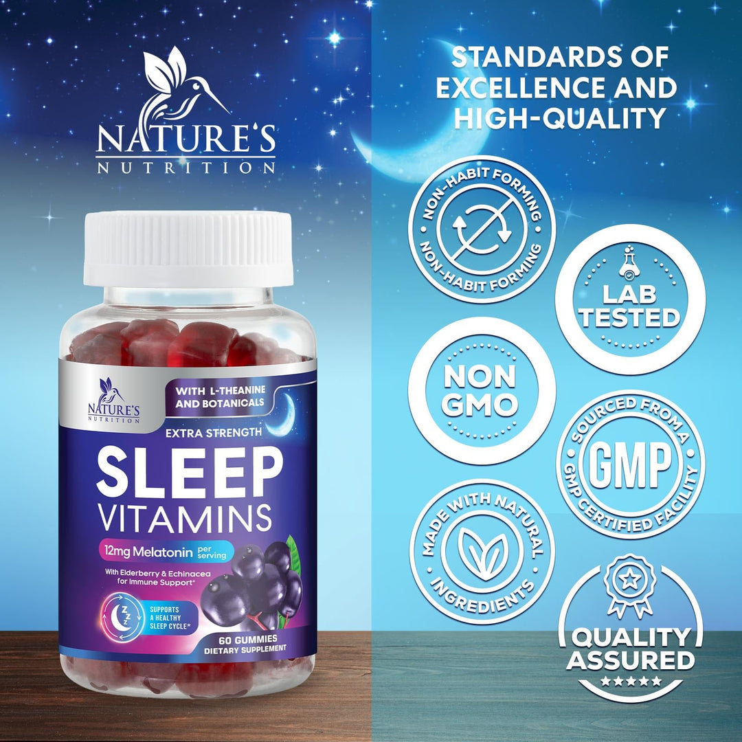 Nature's Nutrition Sleep Gummies, 12 mg, 60 Count